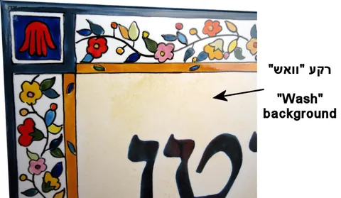 שלט כניסה לבית מקרמיקה: רוזנגרטן - פרט