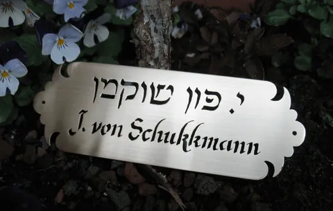 Metal plaque Von Schukmann - Brass 15x5