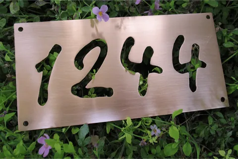 Metal plaque 1244 - Copper 15x7.5