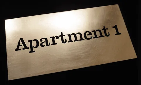 Metal plaque Apartment 1 - Copper 15x7.5