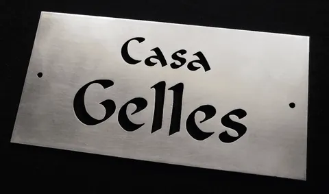 Metal plaque Gelles - Brass 15x10