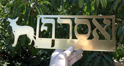 SKT שלט ברונזה
