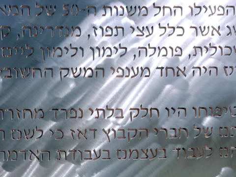 טקסט חלול באלומיניום