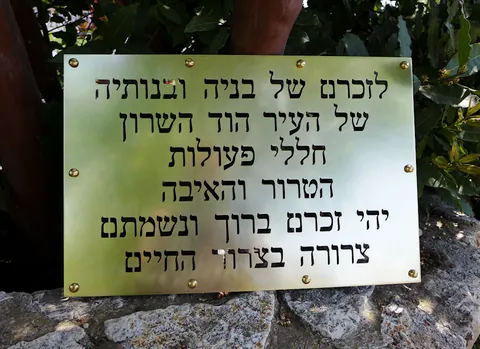 שלט זכרון פליז