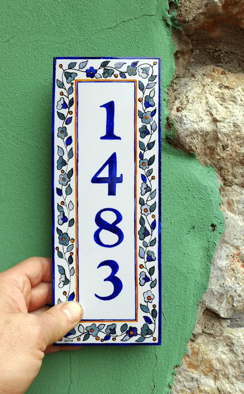 ceramic house number