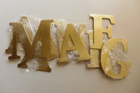 brass letters