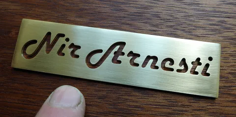 small brass nameplate