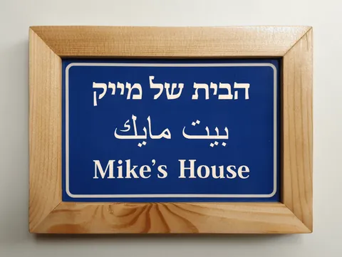 שלט עברית ערבית אנגלית