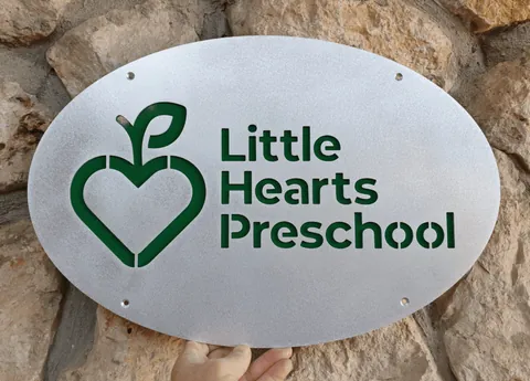 metal sign for kindergarten