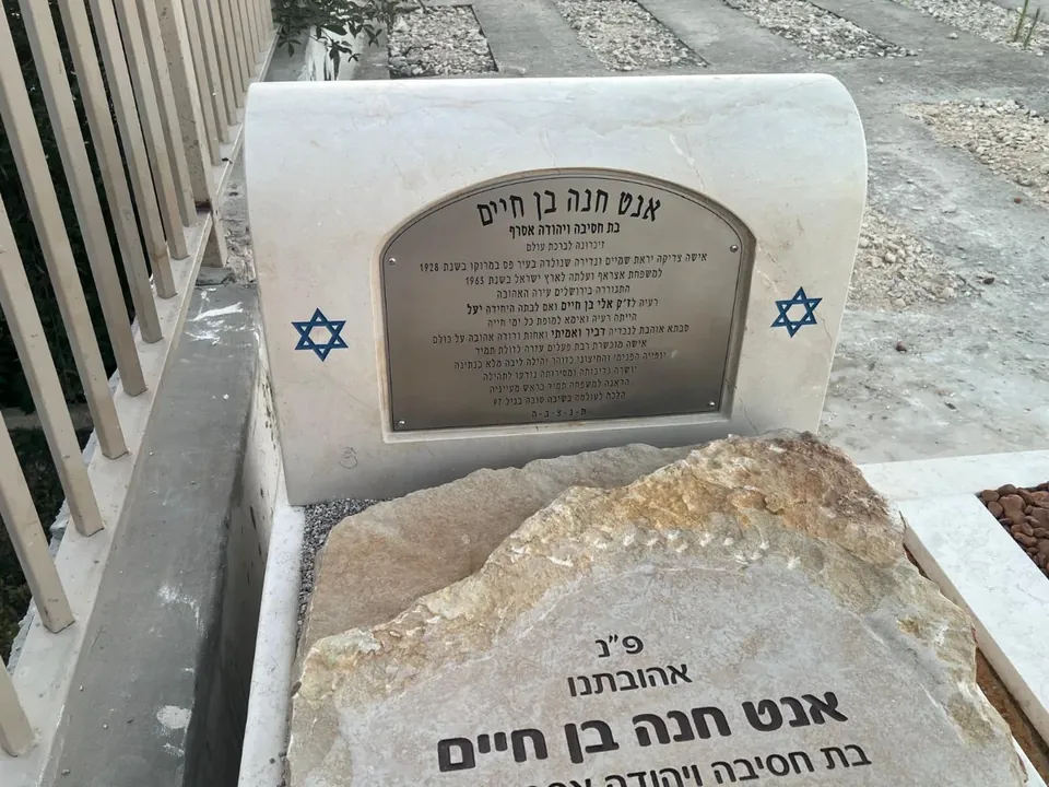 Headstone Memorial Plaque with Stars of David