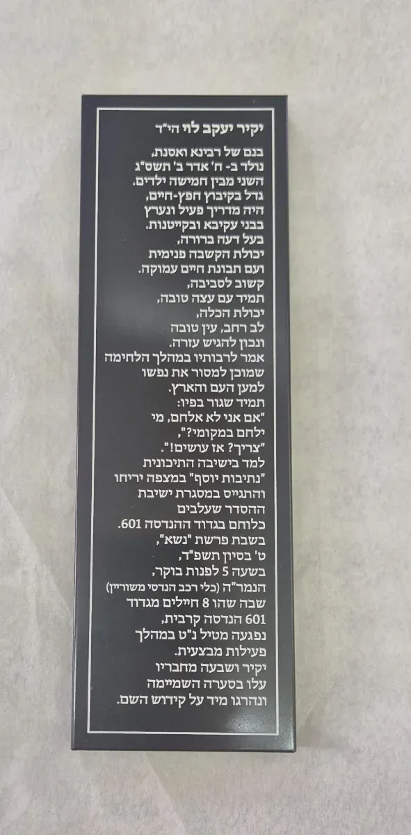 Narrow Memorial Plaque for Long Text