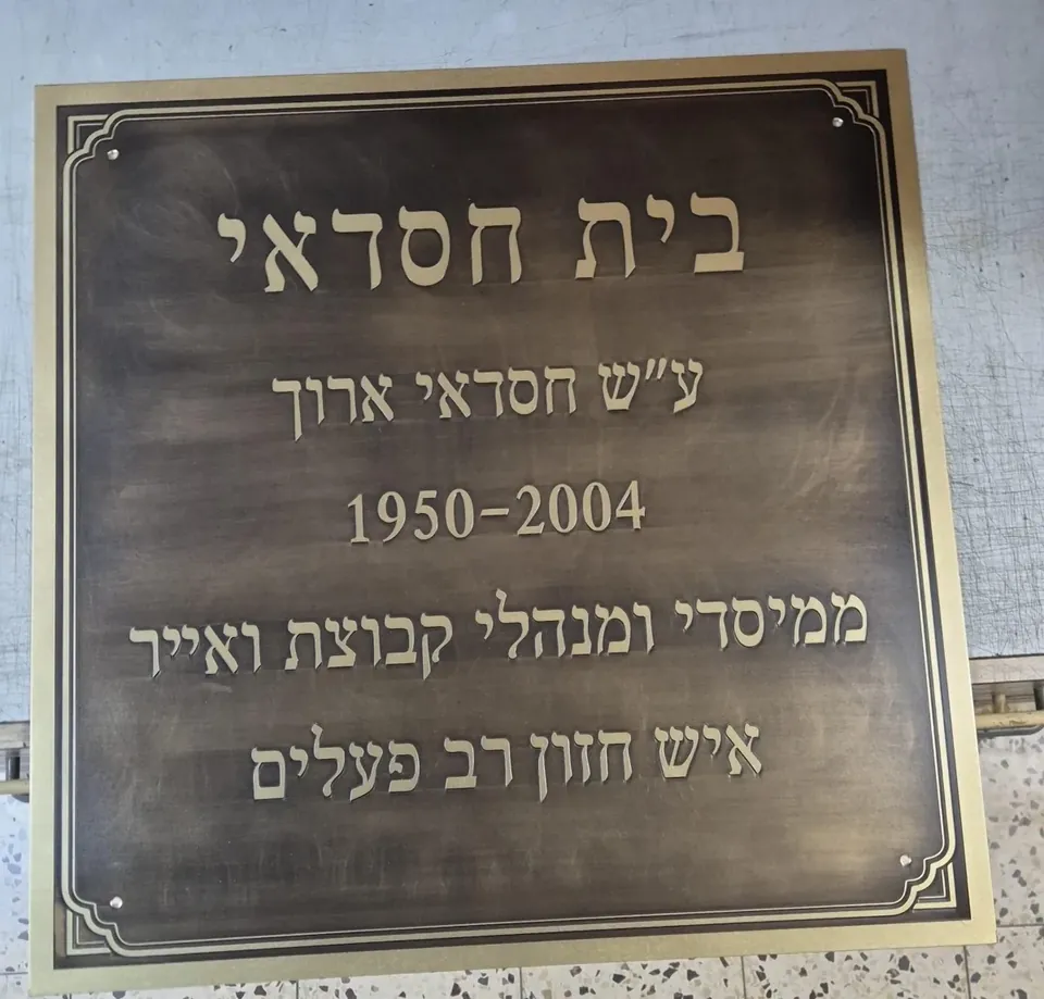 Dark Antique Brass Memorial Plaque with Double Frame